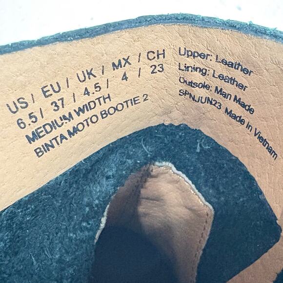 Gentle Souls by Kenneth Cole Binta Slit Moto Bootie 2 Black Leather Size 6.5 - Picture 5 of 10